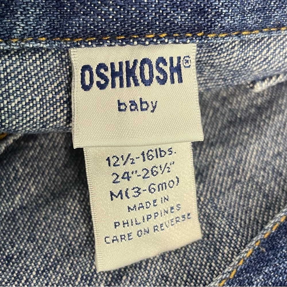 Vintage Oshkosh Baby Jean Jacket Classic Cotton Denim Unisex 3-6M - Picture 11 of 15